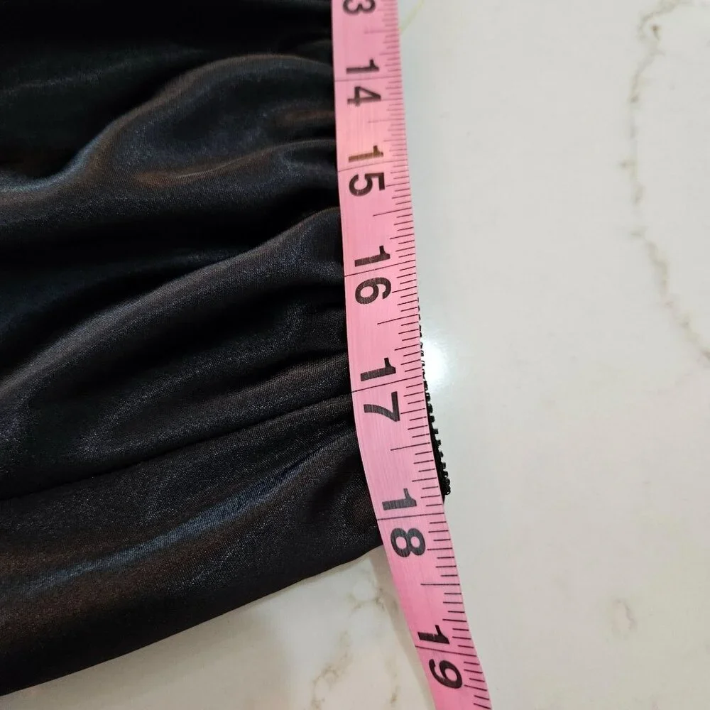 Judith Hart Black Full-Length Slip Skirt XL Vintage Polyester - Picture 10 of 10